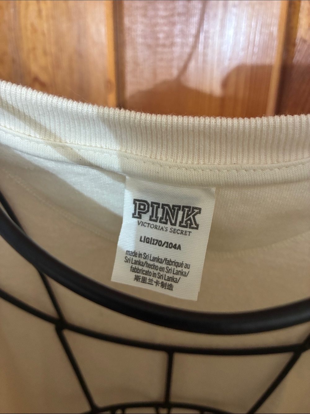 PINK Victoria's Secret Cream Logo Tee size small/large off white set - Picture 5 of 11